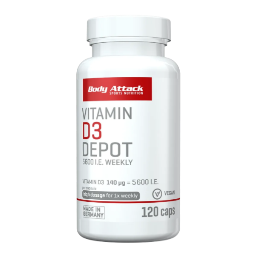 Bild på Vitamin D3 Depot - 120 Kapslar Body Attack
