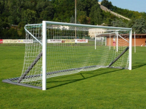 Bild på Flyttbart fotbollsmål i aluminium 6 × 2 m — Hopfällbar ram inklusive nät — VI 5911