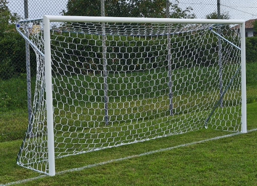 Bild på Flyttbart fotbollsmål i aluminium 4 × 2 m — Ø80 mm inklusive nät — VI 6028
